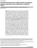 Cover page: Church-based interventions to address obesity among African Americans and Latinos in the United States: a systematic review