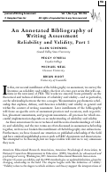 Cover page: An Annotated Bibliography of Writing Assessment