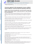 Cover page: Consensus approach for the management of severe combined immune deficiency caused by adenosine deaminase deficiency.