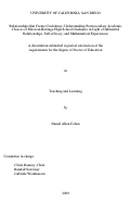 Cover page: Relationships that create confidence : understanding postsecondary academic choices of Mexican heritage high school graduates in light of influential relationships, self-efficacy, and mathematical experiences