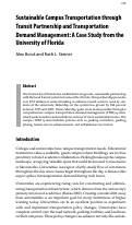 Cover page: Sustainable Campus Transportation through Transit Partnership and Transportation Demand Management: A Case Study from the University of Florida