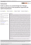 Cover page: Health surveillance of a potential bridge host: Pathogen exposure risks posed to avian populations augmented with captive‐bred pheasants