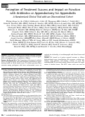 Cover page: Perception of Treatment Success and Impact on Function with Antibiotics or Appendectomy for Appendicitis