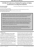 Cover page: COVID-19 Conferences: Resident Perceptions of Online Synchronous Learning Environments