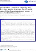 Cover page: Neuromelanin, neurotransmitter status and brainstem location determine the differential vulnerability of catecholaminergic neurons to mitochondrial DNA deletions