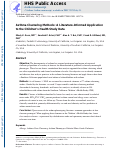 Cover page: Asthma clustering methods: a literature-informed application to the children’s health study data