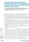 Cover page: Small Cell Undifferentiated Histology Does Not Adversely Affect Outcome in Hepatoblastoma: A Report From the Childrens Oncology Group (COG) AHEP0731 Study Committee.
