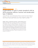 Cover page: Costimulation of type-2 innate lymphoid cells by GITR promotes effector function and ameliorates type 2 diabetes.