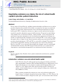 Cover page: Negotiating substance use stigma: the role of cultural health capital in provider–patient interactions