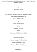 Cover page: Land use change is a critical influence on the climate effects of climate policies.