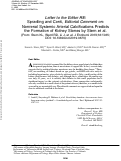 Cover page: Letter to the Editor RE: Spradling and Conti, Editorial Comment on: Nonrenal Systemic Arterial Calcifications Predicts the Formation of Kidney Stones by Stern et al. (From: Stern KL, Ward RD, Li J, et al. J Endourol 2019;33:1035; DOI: 10.1089/end.2019.0673)