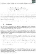 Cover page: Worker Mobility in Practice:  Is Quitting a Right, or a Luxury?