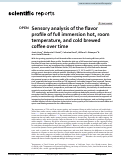 Cover page: Sensory analysis of the flavor profile of full immersion hot, room temperature, and cold brewed coffee over time.