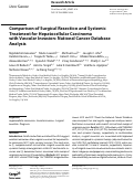 Cover page: Comparison of Surgical Resection and Systemic Treatment for Hepatocellular Carcinoma with Vascular Invasion: National Cancer Database Analysis