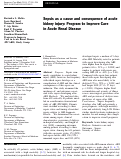 Cover page: Sepsis as a cause and consequence of acute kidney injury: Program to Improve Care in Acute Renal Disease