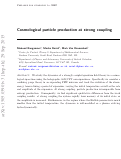 Cover page: Cosmological particle production at strong coupling