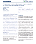 Cover page: Prevalence of trochlear dysplasia in infants evaluated for developmental dysplasia of the hip