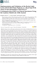 Cover page: Implementation and Validation of the Roche Light Cycler 480 96-Well Plate Platform as a Real-Time PCR Assay for the Quantitative Detection of Cytomegalovirus (CMV) in Clinical Specimens Using the Luminex MultiCode ASRs System