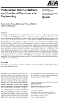 Cover page: Professional Role Confidence and Gendered Persistence in Engineering