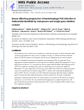 Cover page: Genes affecting progression of bacteriophage P22 infection in Salmonella identified by transposon and single gene deletion screens