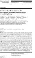 Cover page: Fractional Flow Assessment for the Evaluation of Intracranial Atherosclerosis: A Feasibility Study.