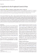 Cover page: A Lipid Gate for the Peripheral Control of Pain