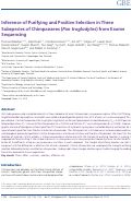 Cover page: Inference of Purifying and Positive Selection in Three Subspecies of Chimpanzees (Pan troglodytes) from Exome Sequencing