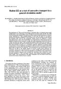 Cover page: Radon-222 as a test of convective transport in a general circulation model