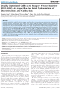 Cover page: Doubly Optimized Calibrated Support Vector Machine (DOC-SVM): An Algorithm for Joint Optimization of Discrimination and Calibration