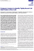 Cover page: Proteomic Analysis to Identify Tightly-Bound Cell Wall Protein in Rice Calli