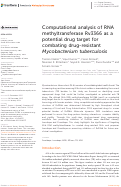 Cover page: Computational analysis of RNA methyltransferase Rv3366 as a potential drug target for combating drug-resistant Mycobacterium tuberculosis.