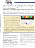 Cover page: High-Nicotine Electronic Cigarette Products: Toxicity of JUUL Fluids and Aerosols Correlates Strongly with Nicotine and Some Flavor Chemical Concentrations