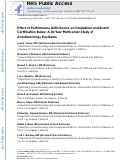 Cover page: Effect of Performance Deficiencies on Graduation and Board Certification Rates