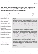 Cover page: High levels of preoperative pain and fatigue are red flags for moderate‐severe pain 12 months after total knee arthroplasty—A longitudinal cohort study