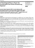 Cover page: Is Psychological Stress a Factor for Incorporation Into Future Closed-Loop Systems?