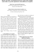 Cover page: Inference and culture : The distinction between low context culture and high context culture as a possible explanation for cultural differences in cognition