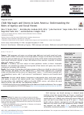 Cover page: Child Marriages and Unions in Latin America: Understanding the Roles of Agency and Social Norms