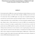 Cover page: Mitigating the Social and Environmental Impacts of Multimodal Freight Corridor Operations at Southern California Ports