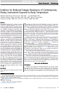 Cover page: Evidence for Reduced Fatigue Resistance of Contemporary Rotary Instruments Exposed to Body Temperature