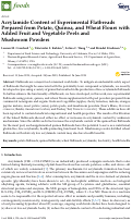 Cover page: Acrylamide Content of Experimental Flatbreads Prepared from Potato, Quinoa, and Wheat Flours with Added Fruit and Vegetable Peels and Mushroom Powders