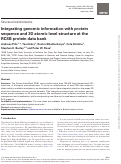 Cover page: Integrating genomic information with protein sequence and 3D atomic level structure at the RCSB protein data bank