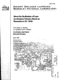 Cover page: About the Realization of Laser Acceleration Schemes Based on Plasmoids in R.F. Wells