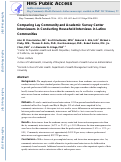 Cover page: Comparing Lay Community and Academic Survey Center Interviewers in Conducting Household Interviews in Latino Communities