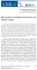 Cover page: Reconciling Candidate Extremism and Spatial Voting