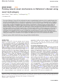 Cover page: Probing neural circuit mechanisms in Alzheimers disease using novel technologies.