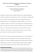 Cover page: Social License and Environment Protection: Why Businesses Go Beyond Compliance