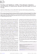 Cover page: Prevalence and Significance of HIV-1 Drug Resistance Mutations among Patients on Antiretroviral Therapy with Detectable Low-Level Viremia