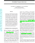 Cover page: Probabilistic Program Abstractions.