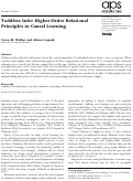 Cover page: Toddlers Infer Higher-Order Relational Principles in Causal Learning