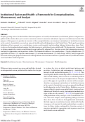 Cover page: Institutional Racism and Health: a Framework for Conceptualization, Measurement, and Analysis